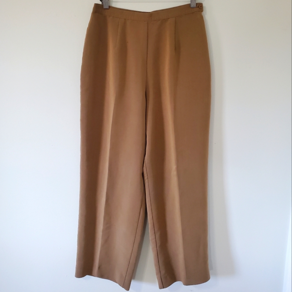 CLEO Tan Cropped Wide-Leg Pants